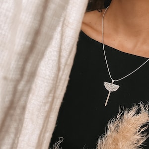 Half Moon Necklace Silver Boho // Unique Antique Moroccan
