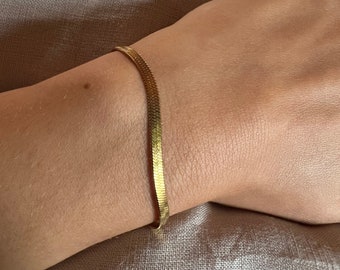 Schlangenkette Armband Gold, Silber Boho // Designschmuck, modern, Boho, antik