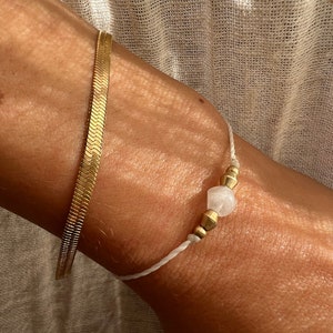 Moonstone Bracelet Boho filigree Gold // Adjustable, friendship bracelet