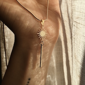 Sun necklace with earrings // design jewelry, unique, boho, gold, silver, antique