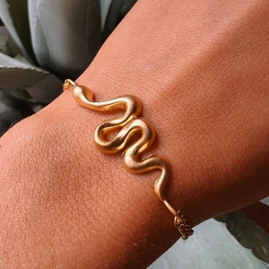 Schlangen Armband Gliederkette Boho Gold // Freundschaftsarmband verstellbar
