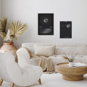 Månkalender 2027 Svart // Minimalistisk väggkalender, månfasposter, astrologikalender Boho, stjärnteckendekor, present bild 16