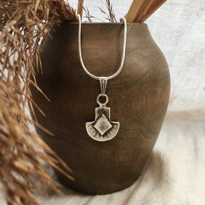 Moroccan necklace with earrings // Aztek jewelry, unique, boho, silver, pattern