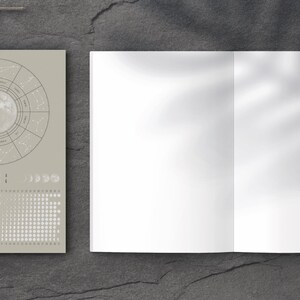 Notebook 2026 Moon Calendar A6 beige // Moon phases diary, journaling, boho notebook, astrology, habit tracker image 3