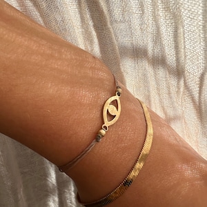 Third Eye Bracelet Filigree Brass, Gold, Adjustable, Boho, Friendship Bracelets