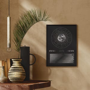 Moon Calendar 2026 Poster Black // Boho Wall Calendar with Moon Phases & Zodiac Signs | Astrology Wall Decor, Spiritual Gift Mindfulness image 13