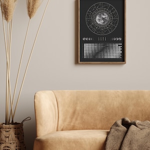 Moon Calendar 2026 Poster Black // Boho Wall Calendar with Moon Phases & Zodiac Signs | Astrology Wall Decor, Spiritual Gift Mindfulness image 7