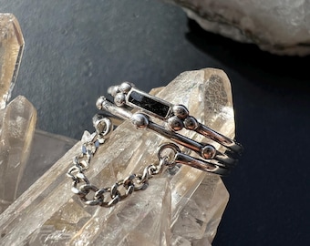 Boho Ring 925 Sterling Silver // Modern Statement Ring | Adjustable