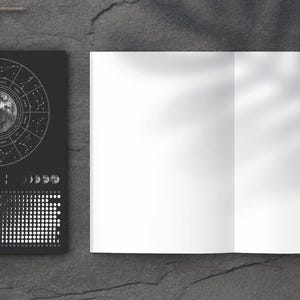 Cuaderno Calendario Lunar 2026 A6 negro // Diario de fases lunares, diario, cuaderno bohemio, astrología, seguimiento de hábitos imagen 6