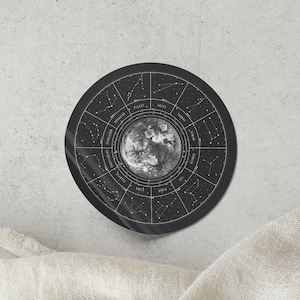 Sticker moon // zodiac // sticker biodegradable, astrology, journaling, gift, decoration, moon sticker, astronomy, luna, stars