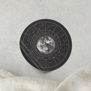 Aufkleber Mond Bundle // Sternzeichen // Sticker Biologisch abbaubar, Astrologie, Journaling, Geschenk, Deko, Mondsticker, Astronomie, Luna