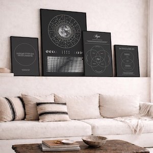 Moon Calendar 2026 Poster Black // Boho Wall Calendar with Moon Phases & Zodiac Signs | Astrology Wall Decor, Spiritual Gift Mindfulness image 17