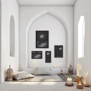 Månkalender 2027 Svart // Minimalistisk väggkalender, månfasposter, astrologikalender Boho, stjärnteckendekor, present bild 12