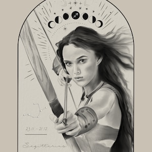 Zodiac sign Sagittarius postcard // illustration, astrology, greeting cards image 2