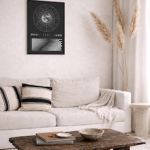 Moon Calendar 2026 Poster Black // Boho Wall Calendar with Moon Phases & Zodiac Signs | Astrology Wall Decor, Spiritual Gift Mindfulness image 4