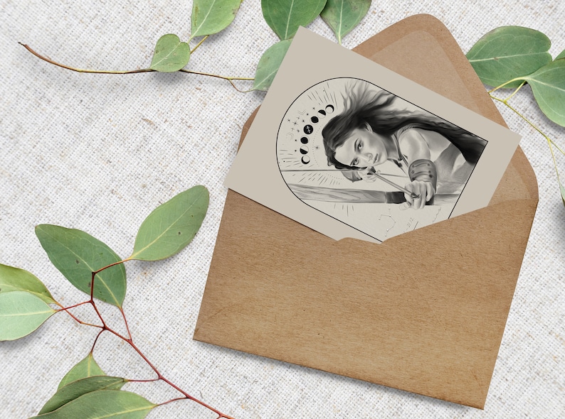 Zodiac sign Sagittarius postcard // illustration, astrology, greeting cards image 1