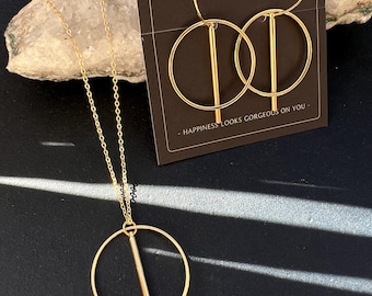 Boho Moon Phase Hoop Earrings Gold & Silver // Geometric Statement Jewelry Set | Minimalist