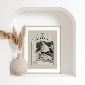 Cartel signo zodiacal Géminis, ilustración // astrología, regalo, decoración pared, boho, arte imagen 4