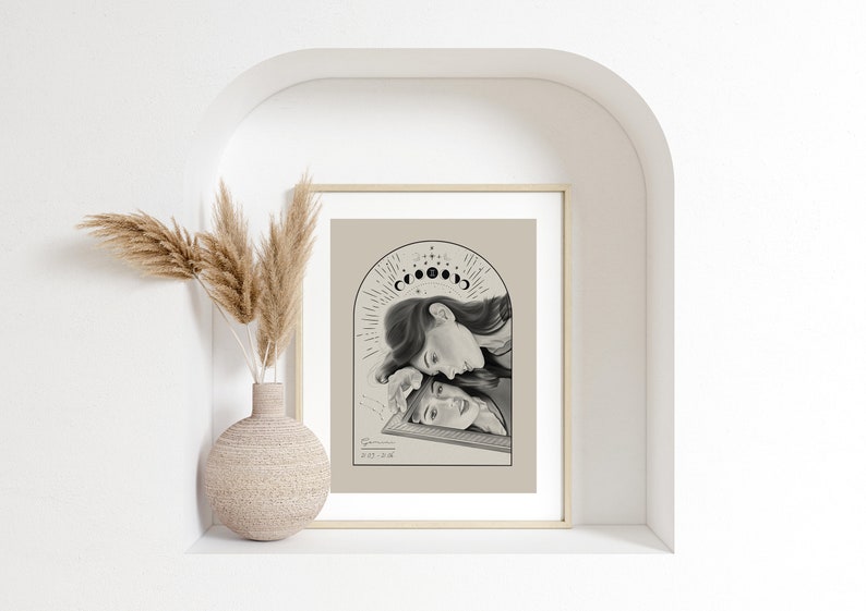Cartel signo zodiacal Géminis, ilustración // astrología, regalo, decoración pared, boho, arte imagen 4