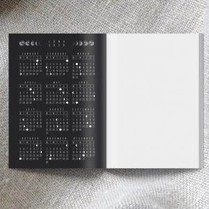 Cuaderno Calendario Lunar 2026 A6 negro // Diario de fases lunares, diario, cuaderno bohemio, astrología, seguimiento de hábitos imagen 5