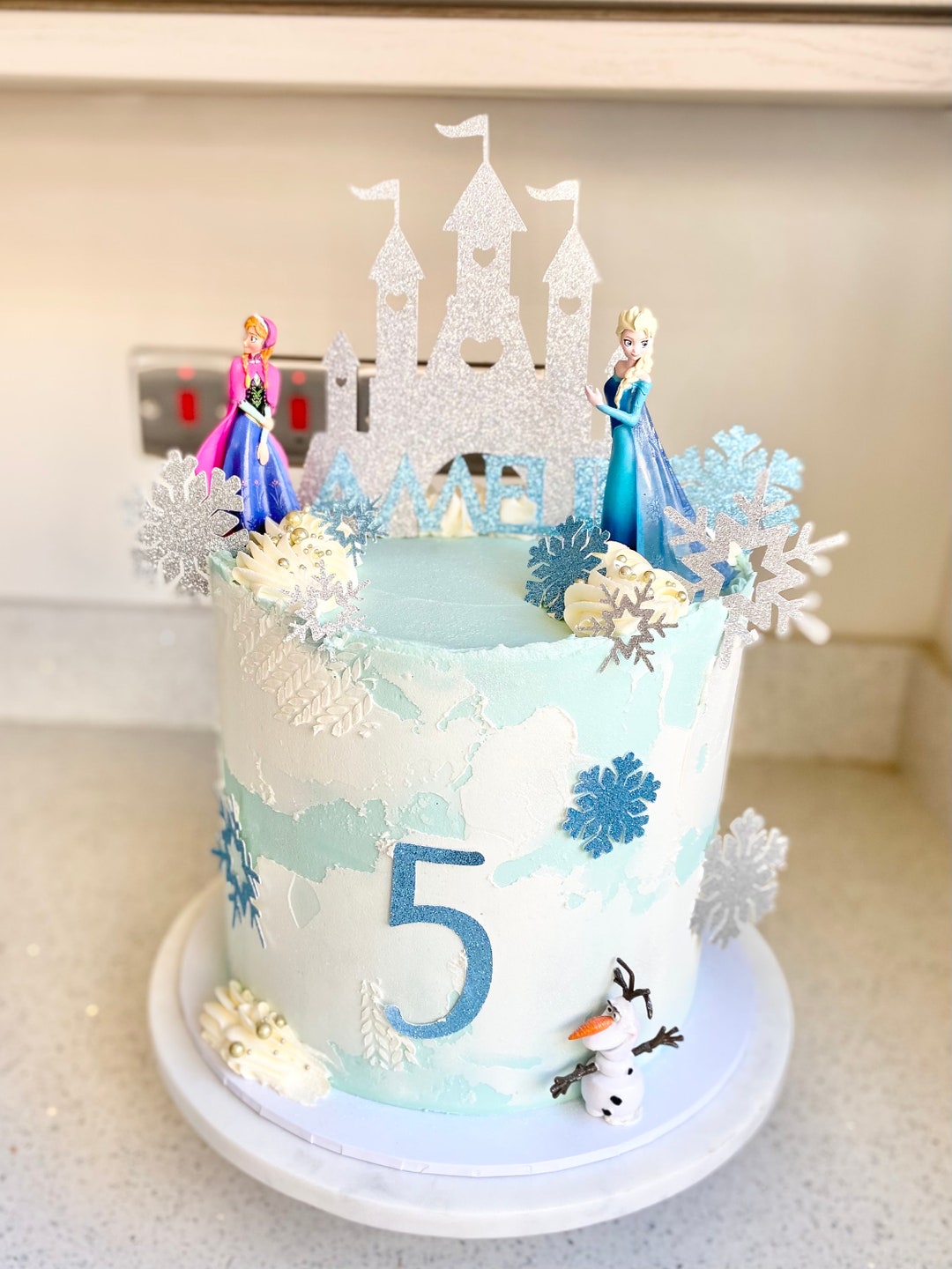 Personalised Frozen Birthday Cake Topper, Custom Name Frozen Cake
