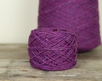 Donegal Aran tweed yarn, aran wool yarn, worsted weight yarn, Irish wool yarn - fuchsia pink