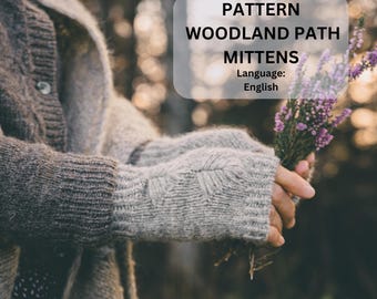 Fingerless gloves knitting pattern, knitted mittens, fingerless mitts PDF