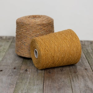 Soft Donegal tweed yarn, fingering weight yarn, 100% merino wool yarn, shades of yellow - 50 gm