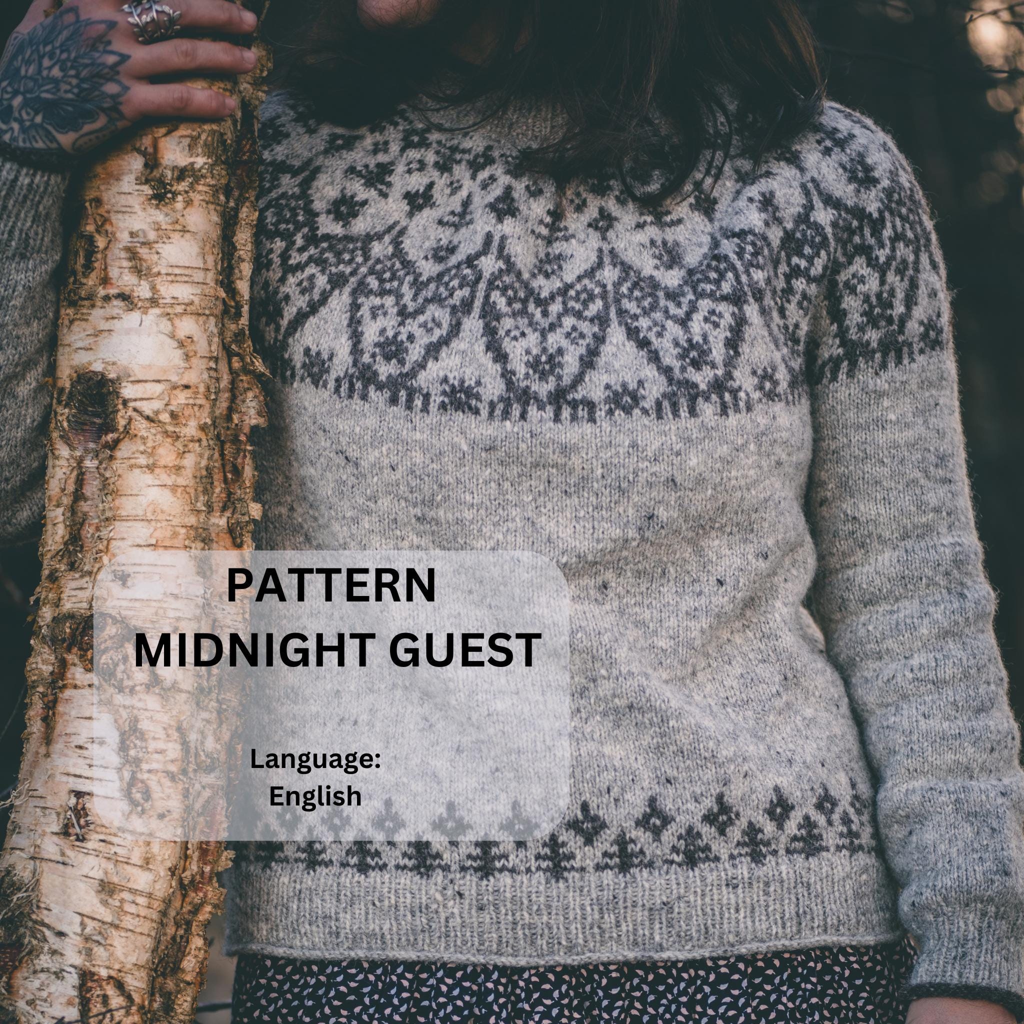Midnight Guest Sweater Knitting Pattern: Round Yoke Lopapeysa (PDF