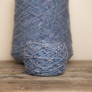 Donegal Aran tweed yarn, aran wool yarn, worsted weight yarn, Irish wool yarn - light blue