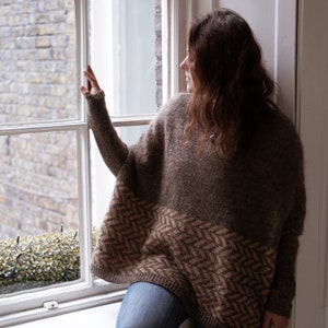 BRICKLANE tunic pattern, womens sweater knitting pattern, sweater pattern