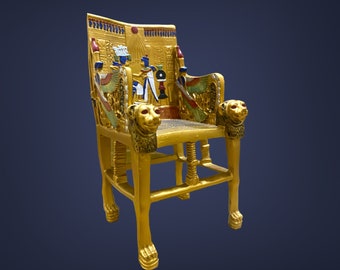 König Tutanchamun Thronstuhl, wundervolle, leuchtende Farben, handgefertigt