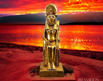 Sekhmet Statue Handgefertigte ägyptische Göttin Skulptur - Dekor aus dem alten Ägypten, Pharao-Figur, einzigartiges Geschenk, Kunstsammlerstück