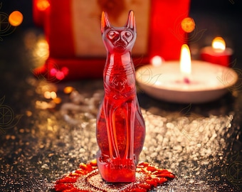 Eine ägyptische Katzenstatue mit einem wundervollen und unverwechselbaren künstlerischen Stil