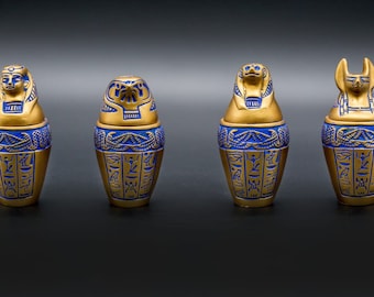 A set of golden canopic jars Handmade Made in Egypt