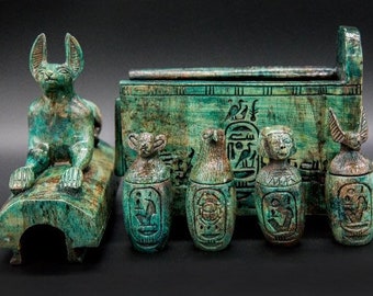 Canopic Jars Box.  Unique and more than wonderful of natural stone hand made one hundred percent natural colors very special box