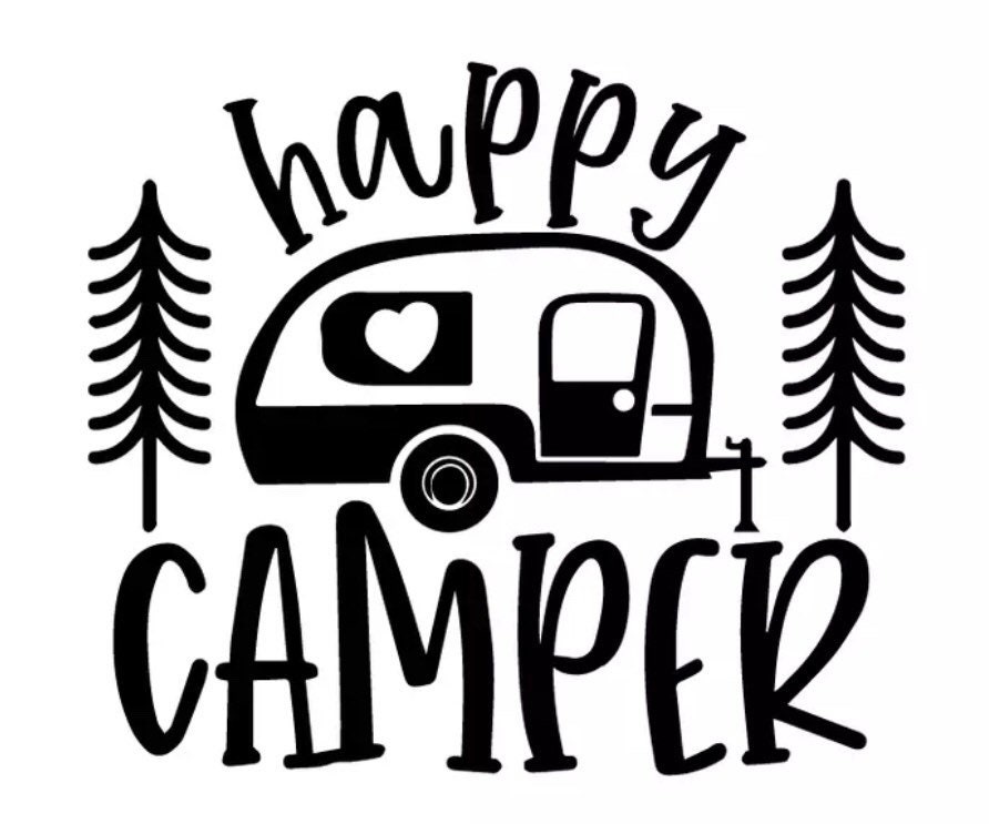 Car Decal Happy Camper-rv Decal-camping Decals-hiking Decals - Etsy