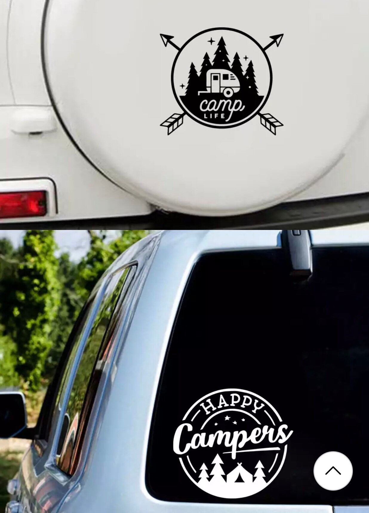 Car Decal Happy Camperrv Decalcamping Decalshiking Decals Etsy