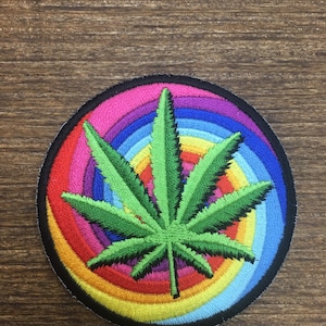 Psychedelic Pot Leaf-Backpack patch-Hiking Patch-Outdoors patch
