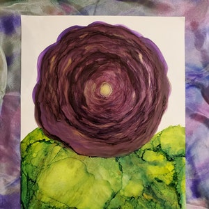Alcohol Ink Painting, Alcohol Ink Art, Alcohol Ink on Yupo Paper, Rose in Alcohol Inks, Rose Painting, Rose Beauty Painting