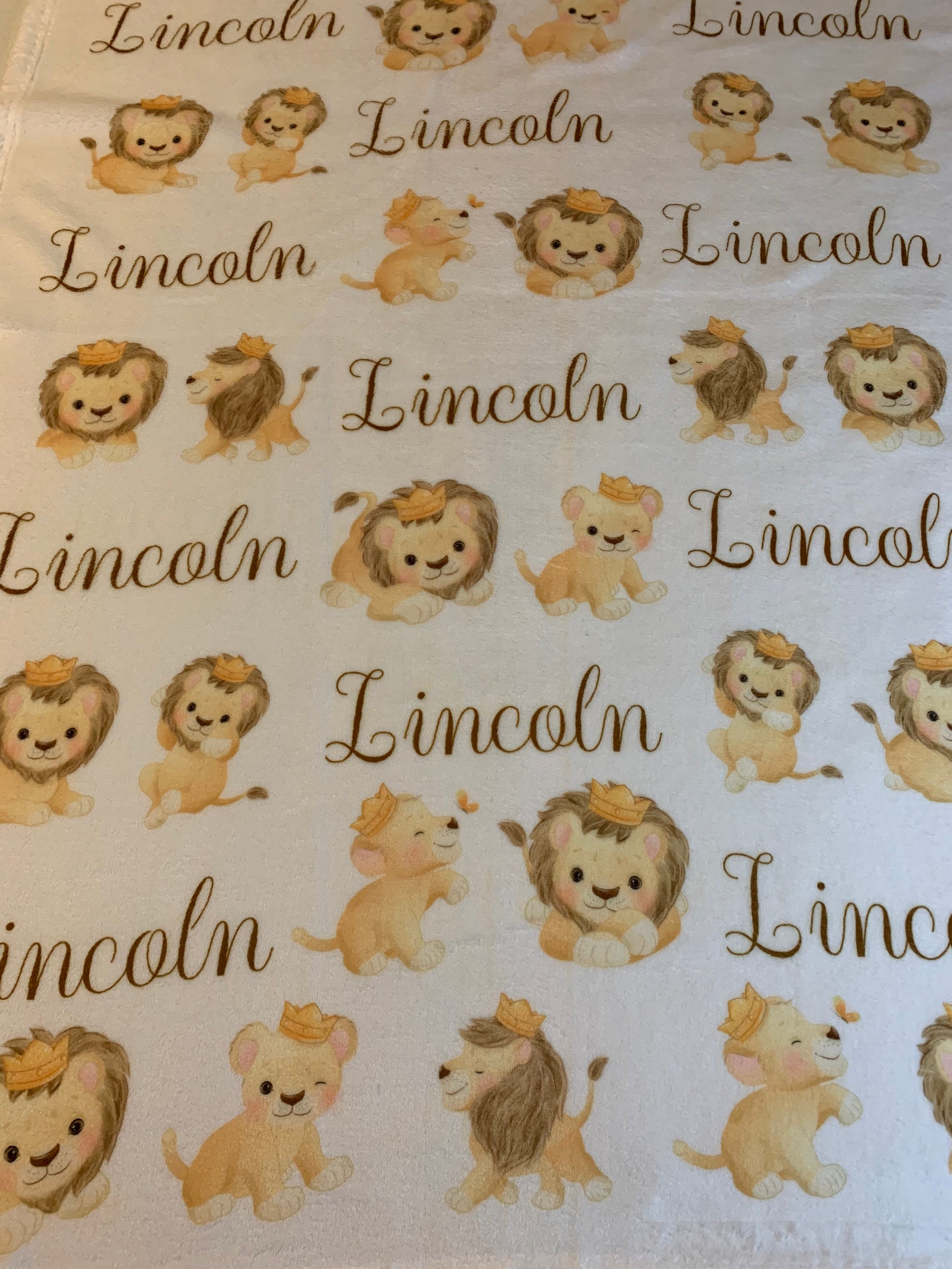 Personalized Baby Name Baby Blanket - Little Lion - Soft Plush Fleece ...