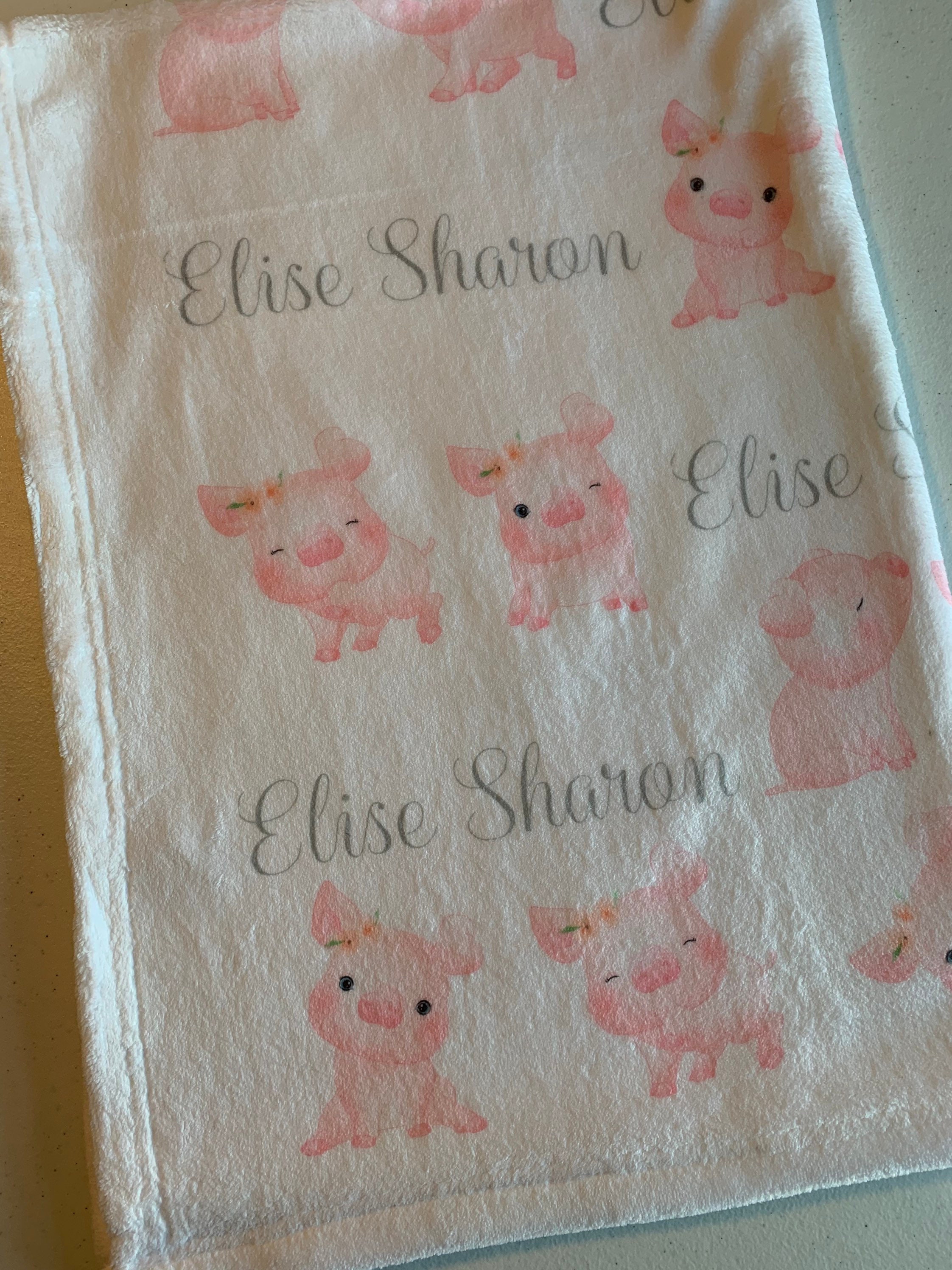 Personalized Baby Name Baby Blanket Cute Little Piggy Soft Etsy