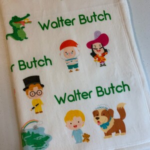 Personalized Baby Name Baby Blanket - Peter Pan Neverland Captain Hook Tinkerbell - Soft Plush Fleece