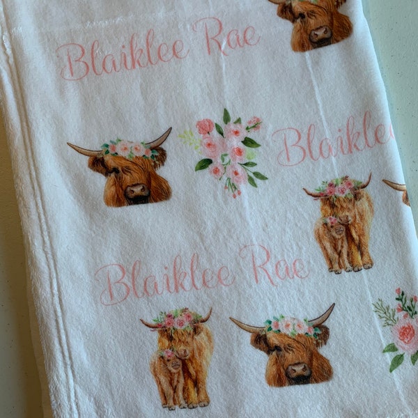 Fleece Highland Cow Blanket Etsy