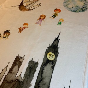 Personalized Baby Name Baby Blanket - Peter Pan Neverland - Soft Plush Fleece