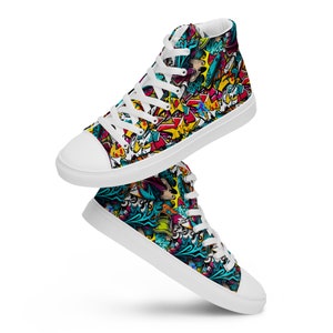 Zapatillas altas de lona de hombre Graffiti
