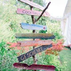 Custom wooden signs LARGE, hand-painted according to your wishes. As decoration for your home, weddings, or as signposts. Approx. 60 cm