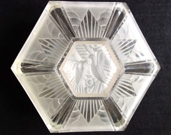 Bonbonnière Art Déco / Verre dépoli - dans le style de René Lalique