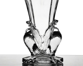 Libochovice - Vase « Colombes » - Art déco - Verre