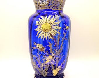 Vase chardon 'balustre' LEGRAS - Art nouveau